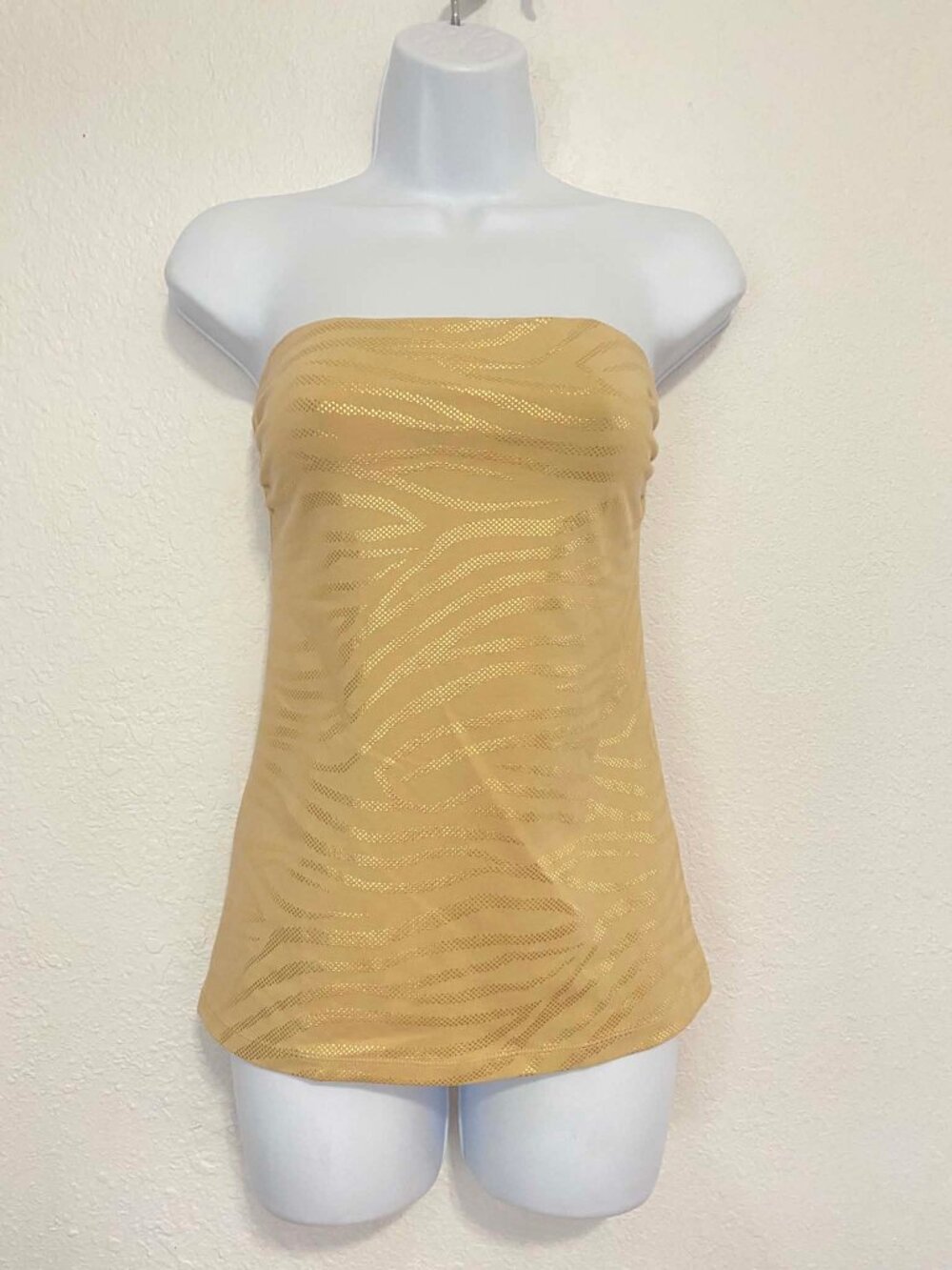 Express Sexy Basic Strapless Bra Cami Beige and Gold Size M